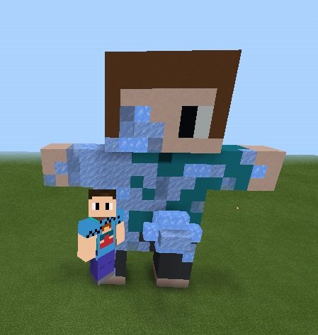 Sombramaster2's tweet photo. @netolab_ Ola equipe de MassaDePizza Fiz o Felipe sendo atravessado e sendo transformado por uma flecha de gelo, e minha primeira construção no celular por isso ficou assim (o cabelo do Felipe tá errado mais e efeito do gelo, e os buracos na cabeça tmb) kk https://t.co/xCz1CU5Kj5