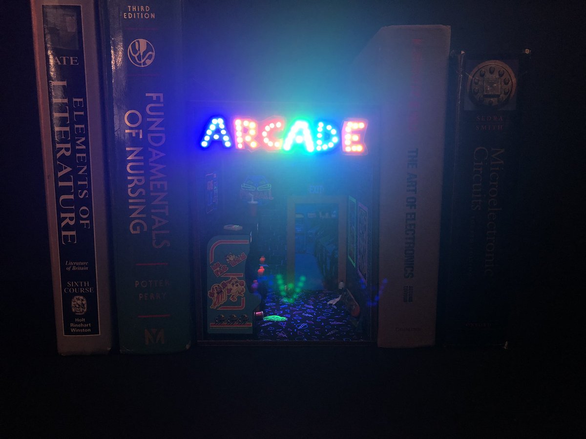 Custom arcade #booknook #shelfdecor by #kodykoala