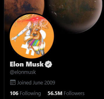 JRNYcrypto's tweet photo. Elon changed his profile pic 👀 #Bitcoin https://t.co/BqXMkPVf7T