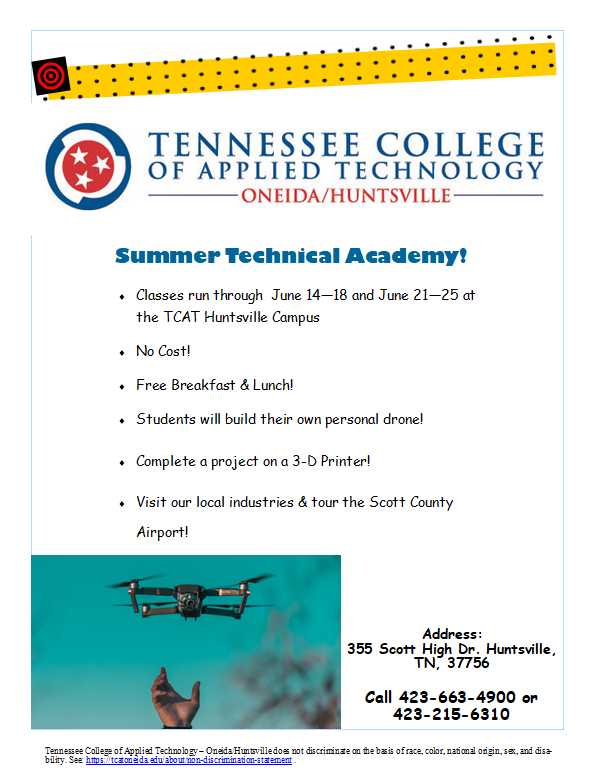 TCATOneida's tweet image. Our 2021 Summer Camp is right around the corner!! Join in on the opportunity to build personal projects as well as visit some of our county&apos;s industries! There is no cost for the camp, and each student will be provided a breakfast and a lunch. Call and get put on the list today!
