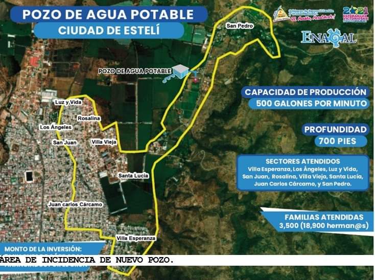79Trinchera's tweet photo. Los trabajadores de ENACAL iniciaron el jueves la perforación de un nuevo pozo de agua en la ciudad de Estelí, donde serán beneficiados 18,900 habitantes de nueve barrios. El proyecto además incluye obras civiles, electrificación y la instalación de unos 2 kilómetros de tuberías. https://t.co/sXJ5qk5m8I