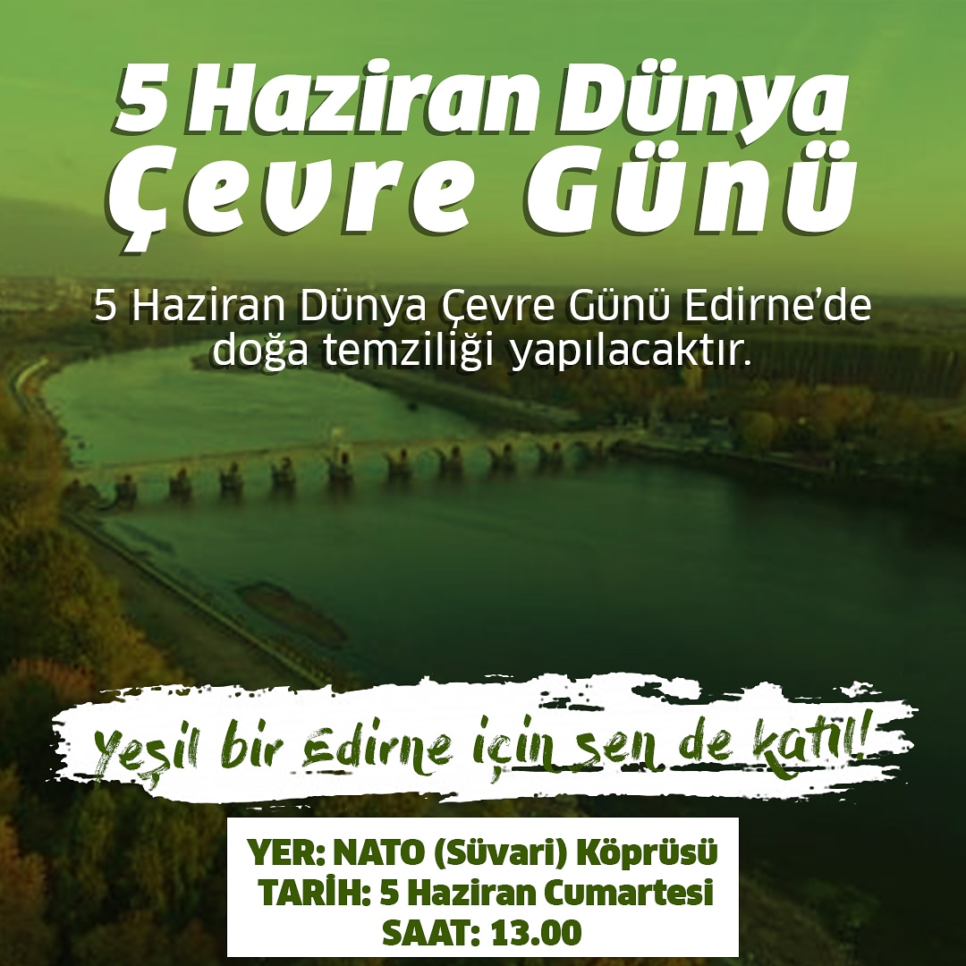 trakyakolektif's tweet photo. Yarın 5 Haziran Dünya Çevre Günü nedeniyle gerçekleştirilecek çevre temizliğinde sizleri de aramızda görmekten mutluluk duyarız.

Katılmak için DM atabilirsiniz!

Yer: NATO (Süvari) Köprüsü
Tarih: 5 Haziran Cumartesi
Saat: 13.00

#5hazirandünyaçevregünü https://t.co/2BtO0bVzz1