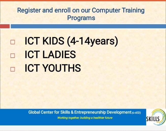 ajguraguri's tweet photo. Computer training programs at the global Center https://t.co/zaHLpEhxq7