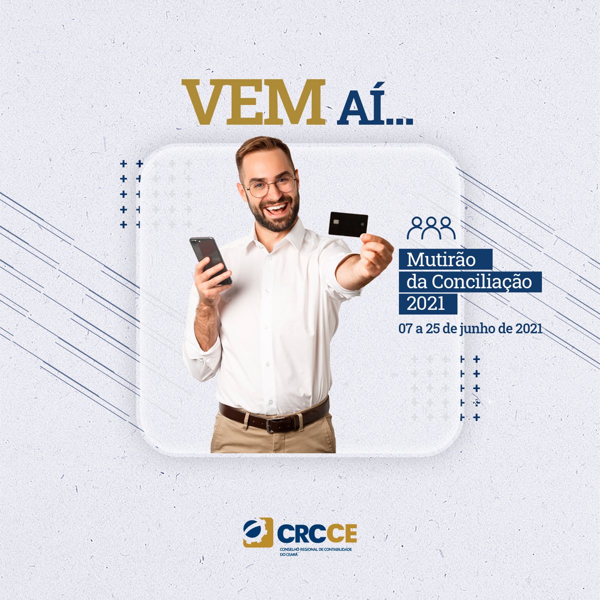 CRC_Ceara's tweet photo. De 07 a 25 de junho, acontecerá o nosso Mutirão de Conciliação, de forma virtual, por meio da Justiça Federal. Esta ação é  realizada anualmente pelo CRCCE e tem como objetivo oferecer oportunidades de regularização de pendências financeiras dos associados junto ao CRCCE. https://t.co/sfRfoLILBh