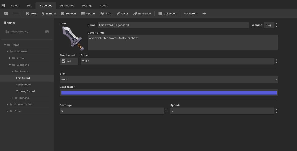 radmtt's tweet photo. Just released Update 1.1 for GRIDLESS - game data editor. Dark mode is here! Also relative paths, new export options and fixes. Read more and download @itchio: https://t.co/FJJdQ8n3gT
#gamedev #indiedev #IndieGameDev #madewithgodot https://t.co/yGYnCWLwN7