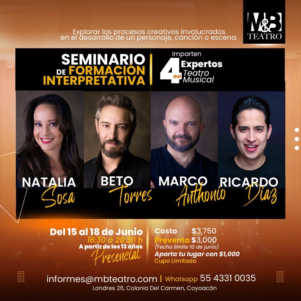 Seminario de Formación Interpretativa... ¡¡Activado!! @marcoanthoniox <a href="/BetoTorresx/">Alberto Torres</a> <a href="/ricardodiazdire/">Ricardo Diaz</a> 
¡Corazón y experiencia!