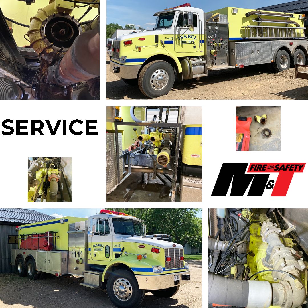 MTFireSafety's tweet photo. We’re keeping our service tech busy with multiple projects, including a pump repair on this unit from Isabel Fire Department. From truck and rescue tool service to SCBA and pump testing, we have all your service needs covered. #FireTruckFriday #Service https://t.co/sh7evFmMxT