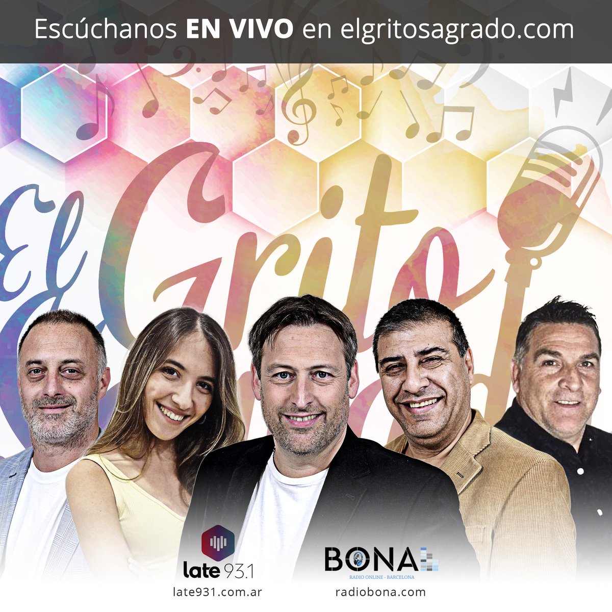 #HOY @gritosagradoar @late931oficial 18 a 20 en #BuenosAires y <a href="/radiobona/">radiobona</a> 23 a 01 en #Barcelona #ENVIVO elgritosagrado.com
Cumpleaños de #AngelinaJolie, ¿Cuál es tu actriz o actor favorito?

<a href="/Jorge_BarriL/">Jorge Barril🎙</a> <a href="/MarceloMarchese/">Marcelo Marchese</a> <a href="/romikarolinski/">Romi Karolinski</a> <a href="/eldanitilger/">daniel tilger</a> #Moroco #Vickytorium