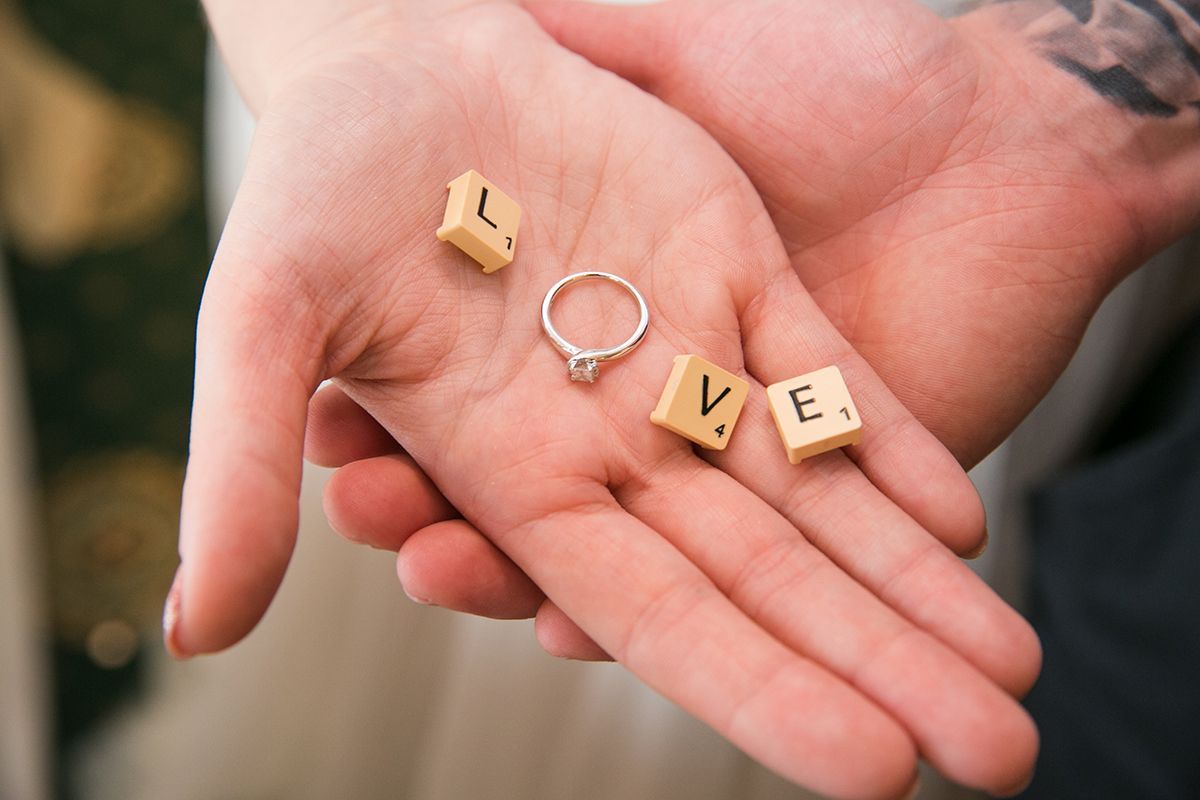 I love a good game of scrabble, but I think personally the word LOVE scores more than just 7 points!  
#weddingposes
#weddingring
#weddingday