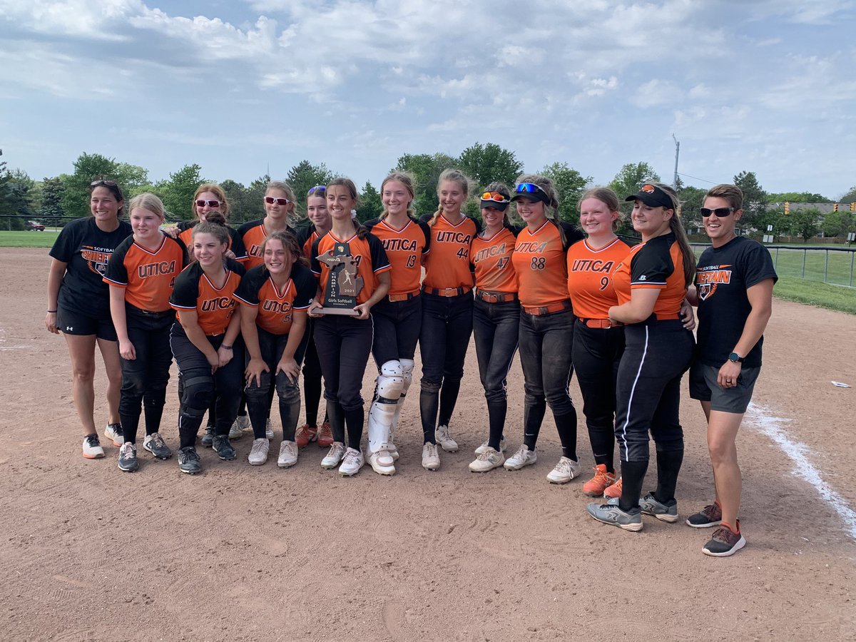 Softball climbed back in the district finals from 6-1 in the bottom of 4th against Ike. Ava Hallam drove in 2 runs to put us up 7-6!!! The final was 8-6 and Utica High wins the District!  Well done ladies!!  <a href="/Utica_Softball/">UticaHSSoftball</a>