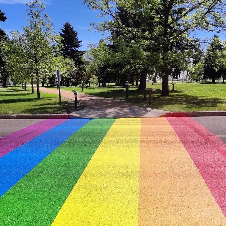 June is Pride Month. At Alberta Hospital Edmonton, rainbow crosswalks have been painted to celebrate the LGBTQ2S+ community &amp; their allies. When we create a safer &amp; more inclusive environment for all, we improve patient experience, outcomes, &amp; quality of care for Albertans. #yeg