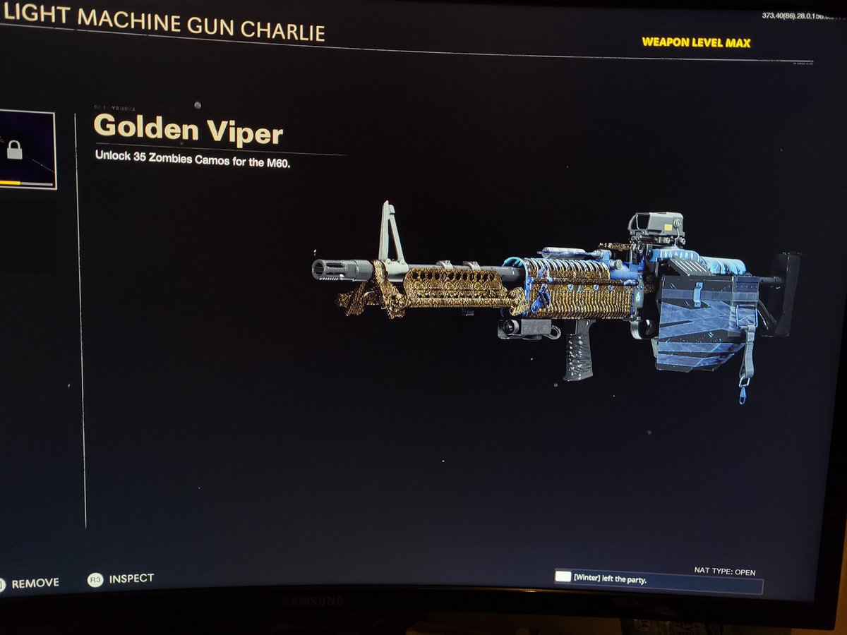 C00L_M0SES's tweet photo. Got Gold Viper M60 during my stream and accidentally got a late screenshot instead of the clip π₯²
I'll see if I can recover it from the Twitch stream but I'll be posting a pic. Ft. My friend again
#M60 #GoldViper #CODZombies #ColdWar https://t.co/lkNa0Gy2PQ