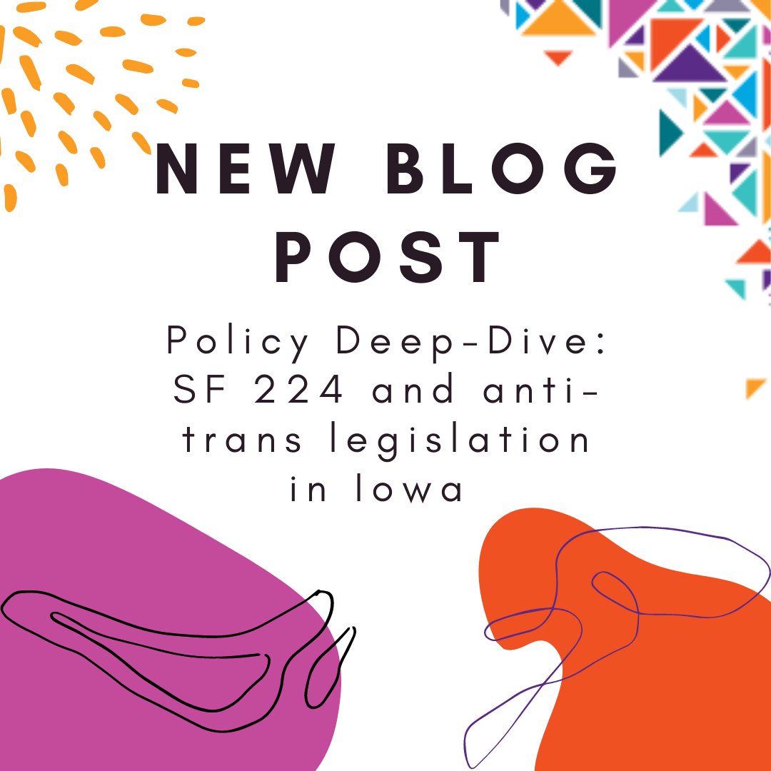 Our summer intern, Allie, is working on a policy deep-dive blog series to explore various bills proposed in the last legislative cycle. Check out her first post on SF 224 and other anti-trans bills that were proposed this session. 
iowachange.org/post/policy-de…