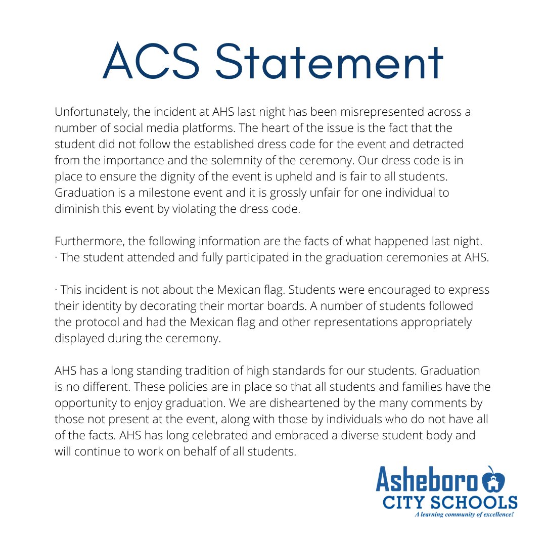 AsheboroSchools's tweet photo. Updated statement from Asheboro City Schools https://t.co/cB9vGWHF4B