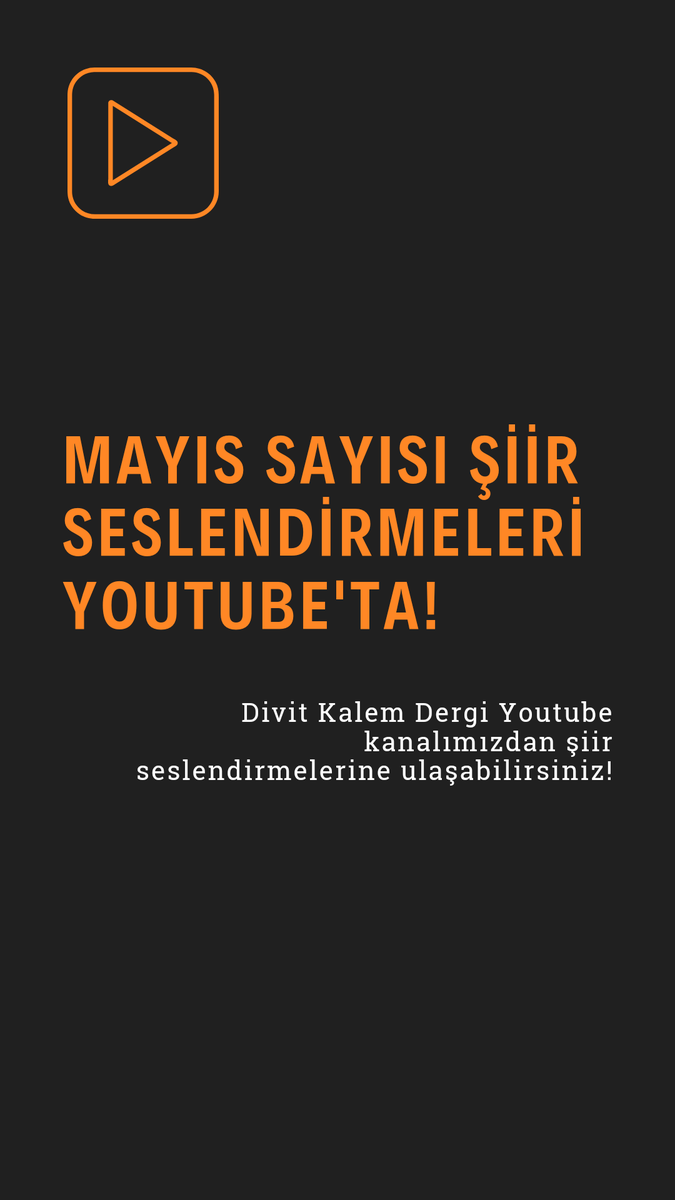 DergiDivit's tweet photo. Mayıs ayı şiir seslendirmeleri yayında! Seslendirmelere https://t.co/YwR780rCfv 'dan ve Divit Kalem Dergi Youtube kanalından ulaşabilirsiniz! https://t.co/lj1VL9zcPK