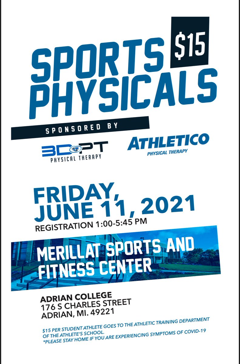 EVGvikings's tweet photo. $15 Sports Physical this Friday, June 11th. Proceeds from this physical are donated back to their respective school #3DPT https://t.co/7JTLXC0G90