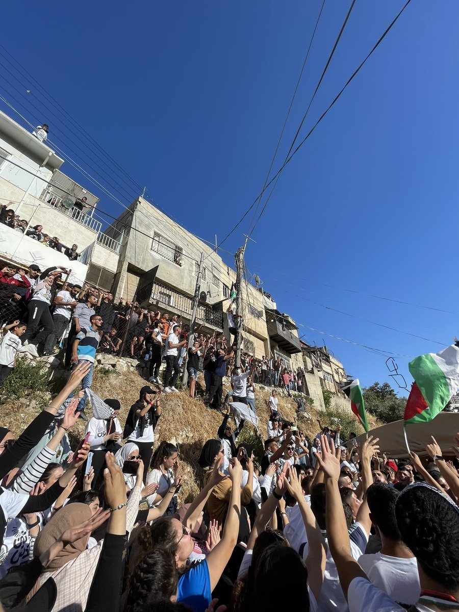 Today, hundreds of us marched from Sheikh Jarrah to Silwan. Promptly upon our arrival we were violently assaulted by the IOF who deployed stun grenades and rubber coated bullets to disperse us. We still managed send a clear message: Silwan is Palestine.