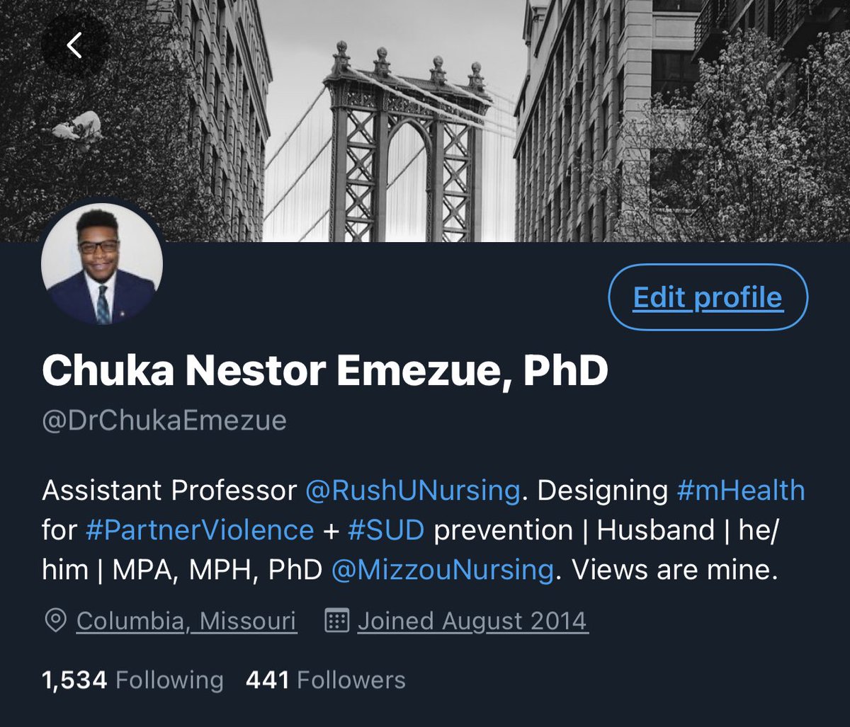 DrChukaEmezue's tweet photo. 🙌🏾🙌🏾 Been sitting on this for a while but excited to say that this Fall I'll be joining @RushUNursing as Assistant Professor in the Dept. of Women, Children & Family Nursing. Can't wait to work with new colleagues & immensely thankful to my support system! #RushNursing ��� https://t.co/LDfN4kMPPL