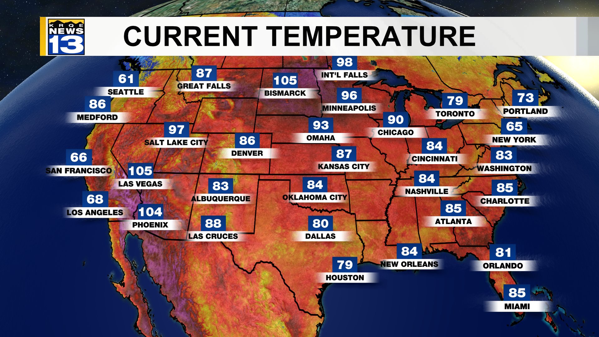 Grant Tosterud on X: "Bismarck, ND the same temperatures as Las Vegas, NV,  and hotter than Phoenix, AZ. https://t.co/vQVuF95vuQ" / X
