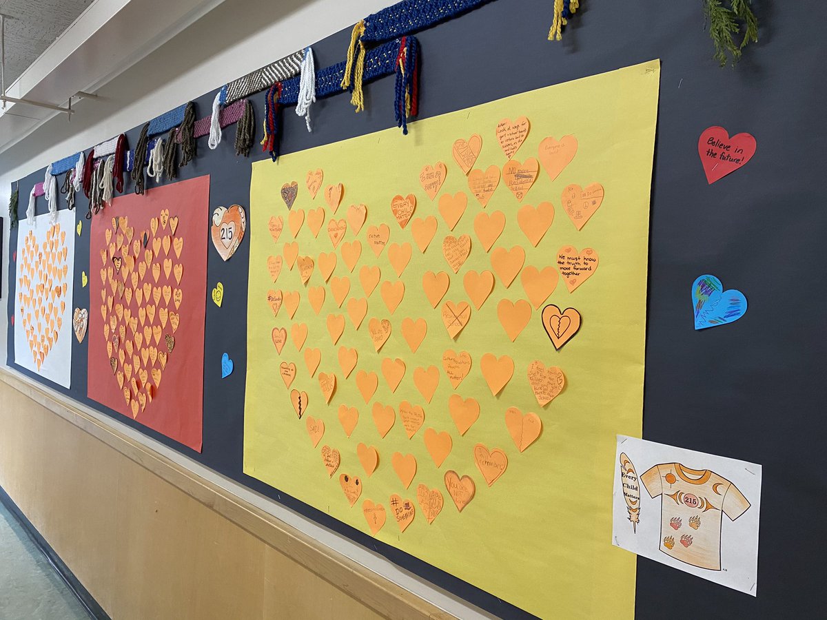 Lynnmour44 Honouring 215 Indigenous Children Who Were Gone Way Too Soon Staff Students And Parents Sharing Feelings Thoughts Commitments For Moving Forward And Blank Hearts Represent Us Holding Space For