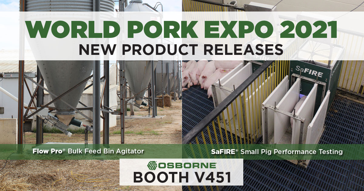 OsborneInd's tweet photo. We're ready to see everyone at @NPPCWPX 2021 next week! Stop by booth 451 in the Varied Industries Building to see our TWO new products: Flow Pro bin agitator and SaFIRE small animal automated performance testing system. We're excited to be back! https://t.co/POpmy7WP4q