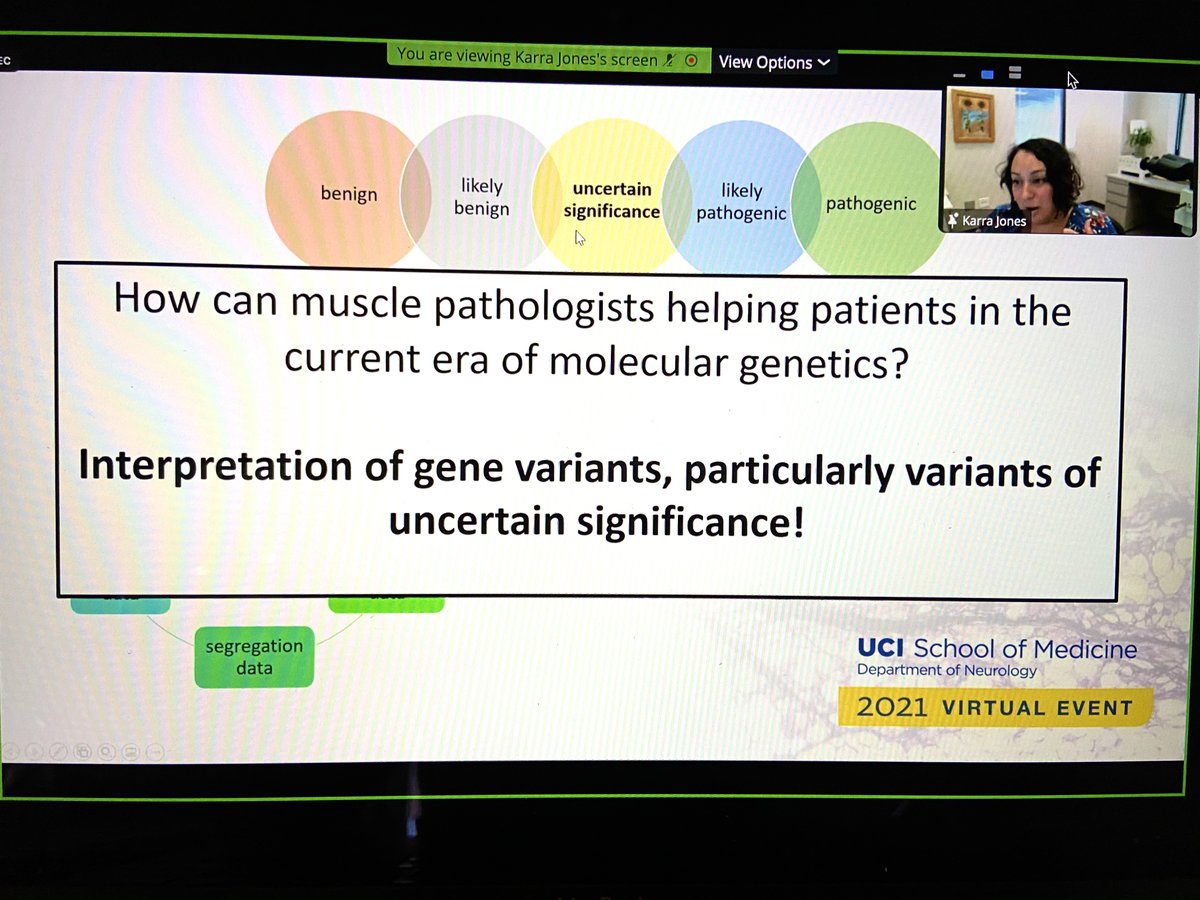 jme_walker's tweet photo. Always great to hear a muscle talk from @BrainIsThePath at the UCI Neuromuscular Pathology Colloquium... discussing how pathologists are important for understanding genetic variants of uncertain significance #neuropath #theystillneedus @rosendahl_fiber #neuromuscular #PathTwitter https://t.co/XvRWZ0tlPH