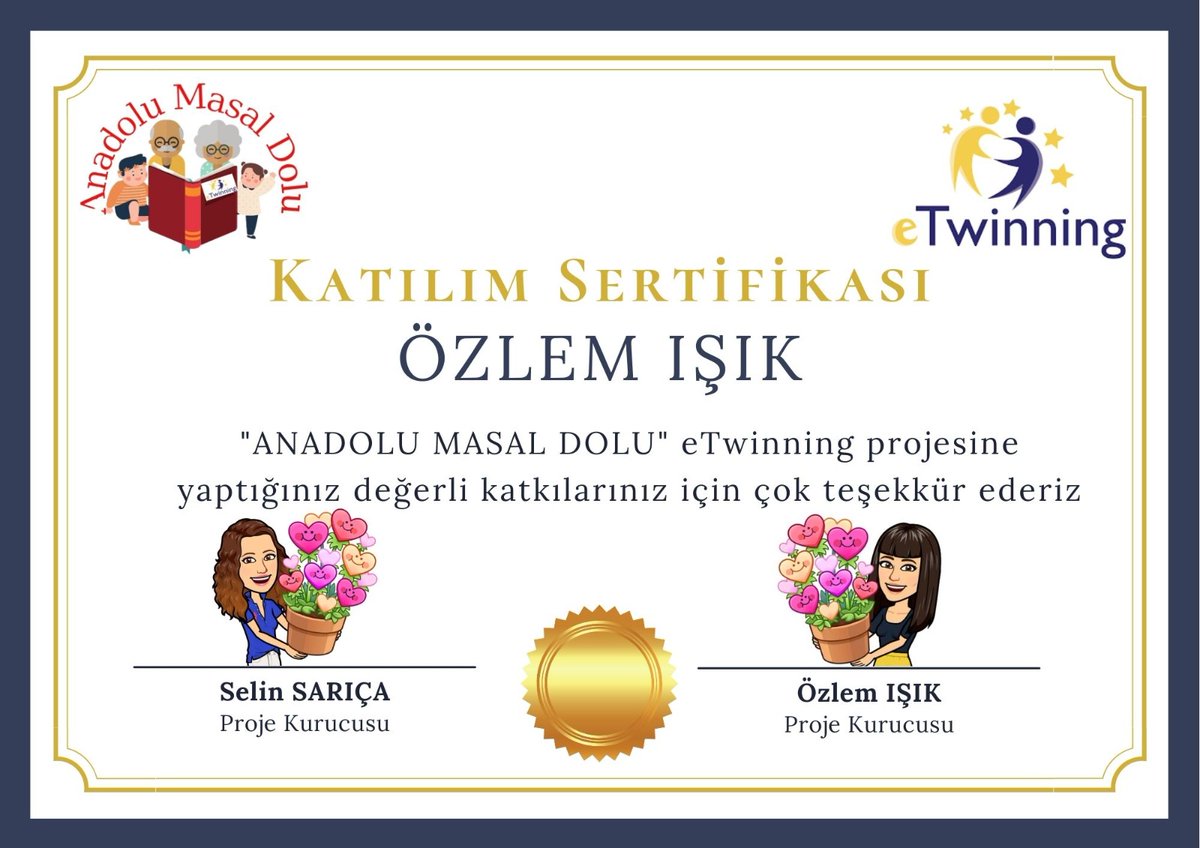 Benim de sertifikam olmalıydı 🤣🤗 Teşekkürler Selin Hocam <a href="/DoluMasal/">Anadolu Masal Dolu</a>