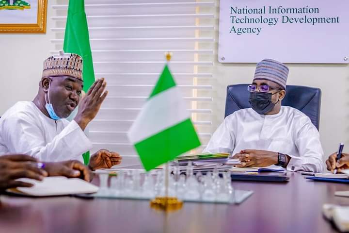 MubarakMunkail9's tweet photo. The Director General, National Information Technology Development Agency (NITDA), Kashifu Inuwa Abdullahi CCIE, received in audience, the Executive Secretary, National Commission for Mass Literacy, Adult and Non-formal Education, Prof. Abba A. Haladu on a courtesy https://t.co/GDK8QKL3Db