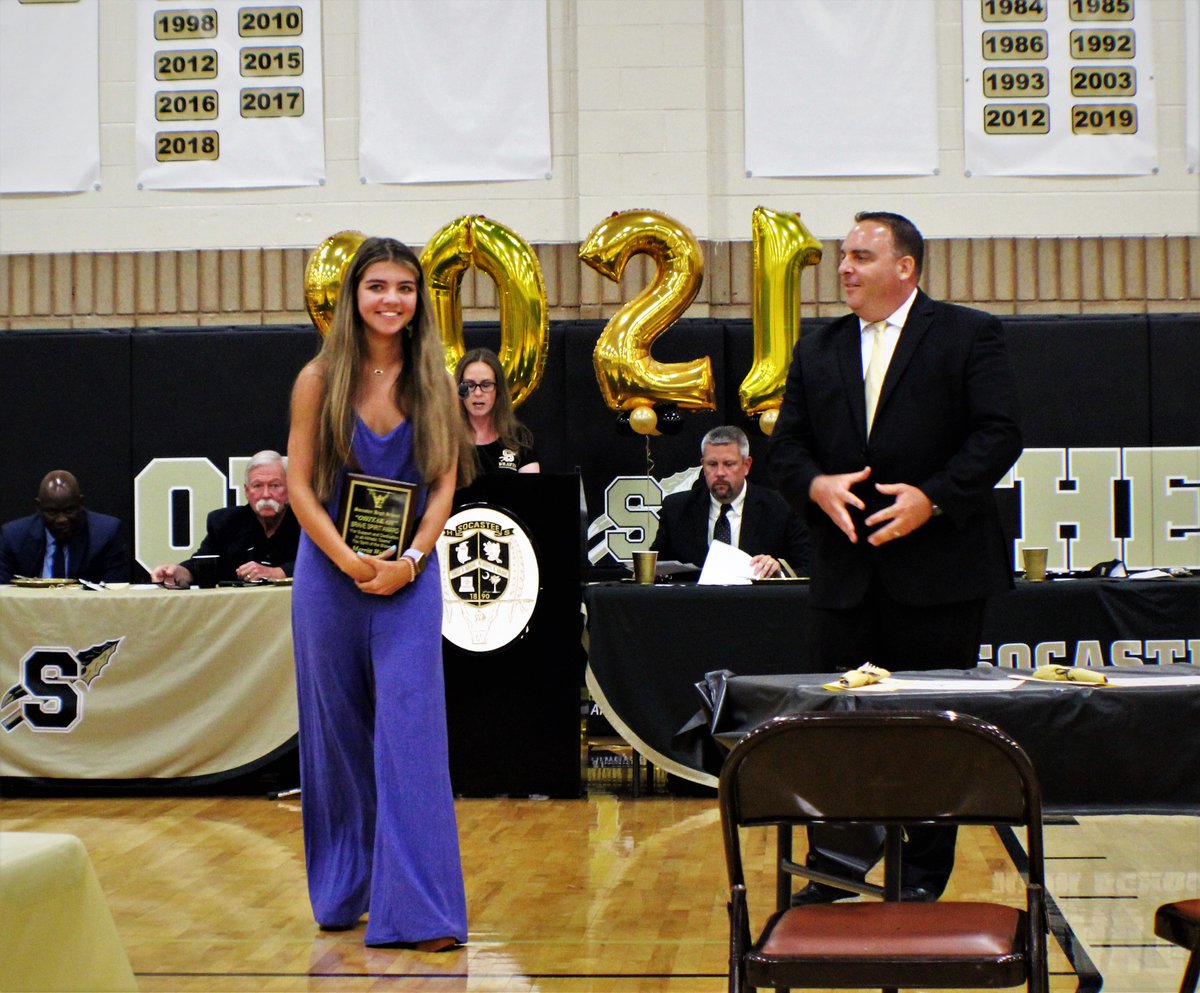 Merritt Welch was named the Spirit of the Brave winner! So proud of her and all of her accomplishments over your career at #SocasteeHS #SocasteeStrong