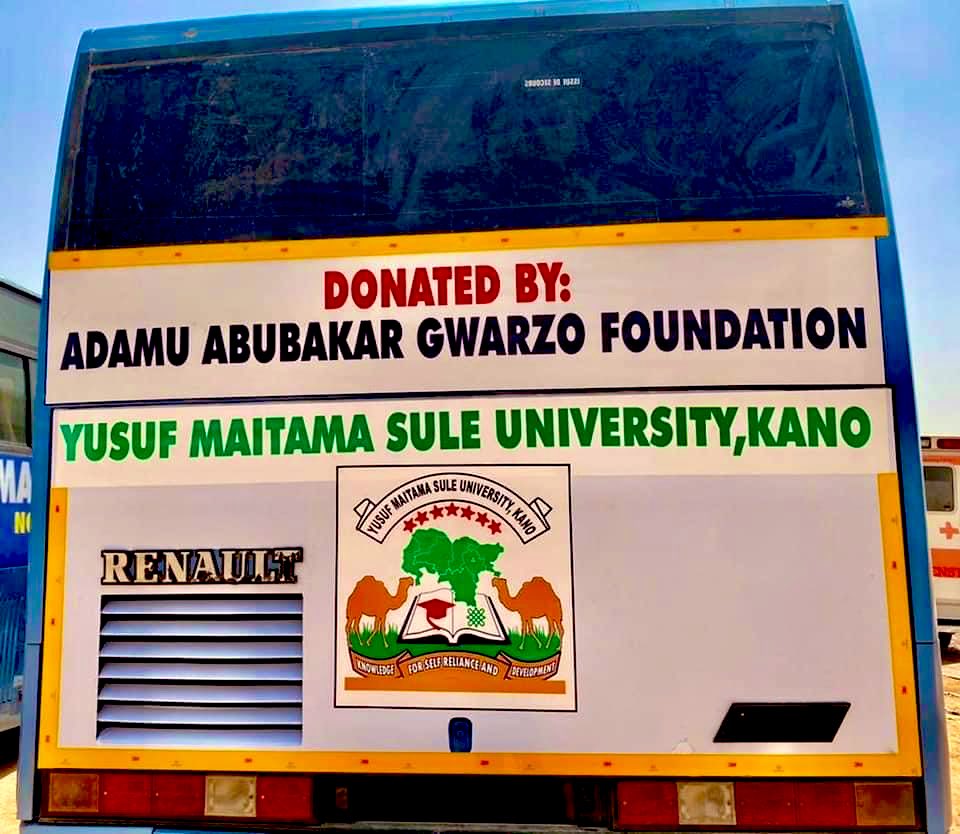 Today, we donated Sixty (60) Seater Luxury Bus to Yusuf Maitama Sule Univesity, Kano. This is part of a global initiative by Chairman Prof. Adamu Abubakar Gwarzo <a href="/PresidentMaaun/">MAAUN President</a> <a href="/MaaunMaradi/">Maryam Abacha American University (MAAUN)</a> Education Sub Sector Support Initiative (ESSI) to improve access to quality education.