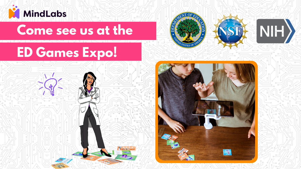 MindLabs (@exploremindlabs) on Twitter photo There's still time to tune into the 2021 #EDGamesExpo!
The ED Games Expo is an annual showcase of game-changing innovations in EdTech.
MindLabs is thrilled to be participating in the Expo this year through the support of the <a href="/NSF/">U.S. National Science Foundation</a> and <a href="/NIH/">NIH</a>.
Read more 👉 bit.ly/3uSe6WA There's still time to tune into the 2021 #EDGamesExpo!
The ED Games Expo is an annual showcase of game-changing innovations in EdTech.
MindLabs is thrilled to be participating in the Expo this year through the support of the <a href="/NSF/">U.S. National Science Foundation</a> and <a href="/NIH/">NIH</a>.
Read more 👉 bit.ly/3uSe6WA