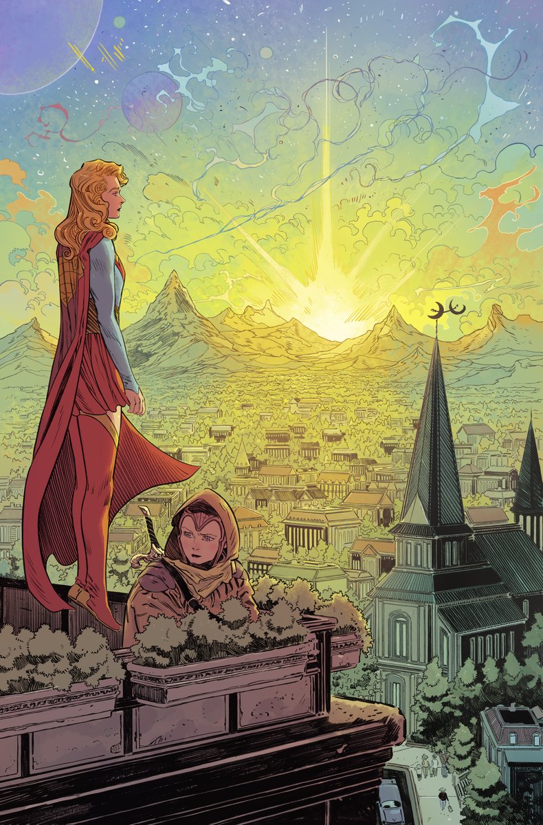 Posting the b&amp;w version as well, so you can see how unbelievably good <a href="/_matlopes_/">Matheus Lopes</a>'s colors are. Written by <a href="/TomKingTK/">Tom King</a>! - out June 15th #Supergirl
