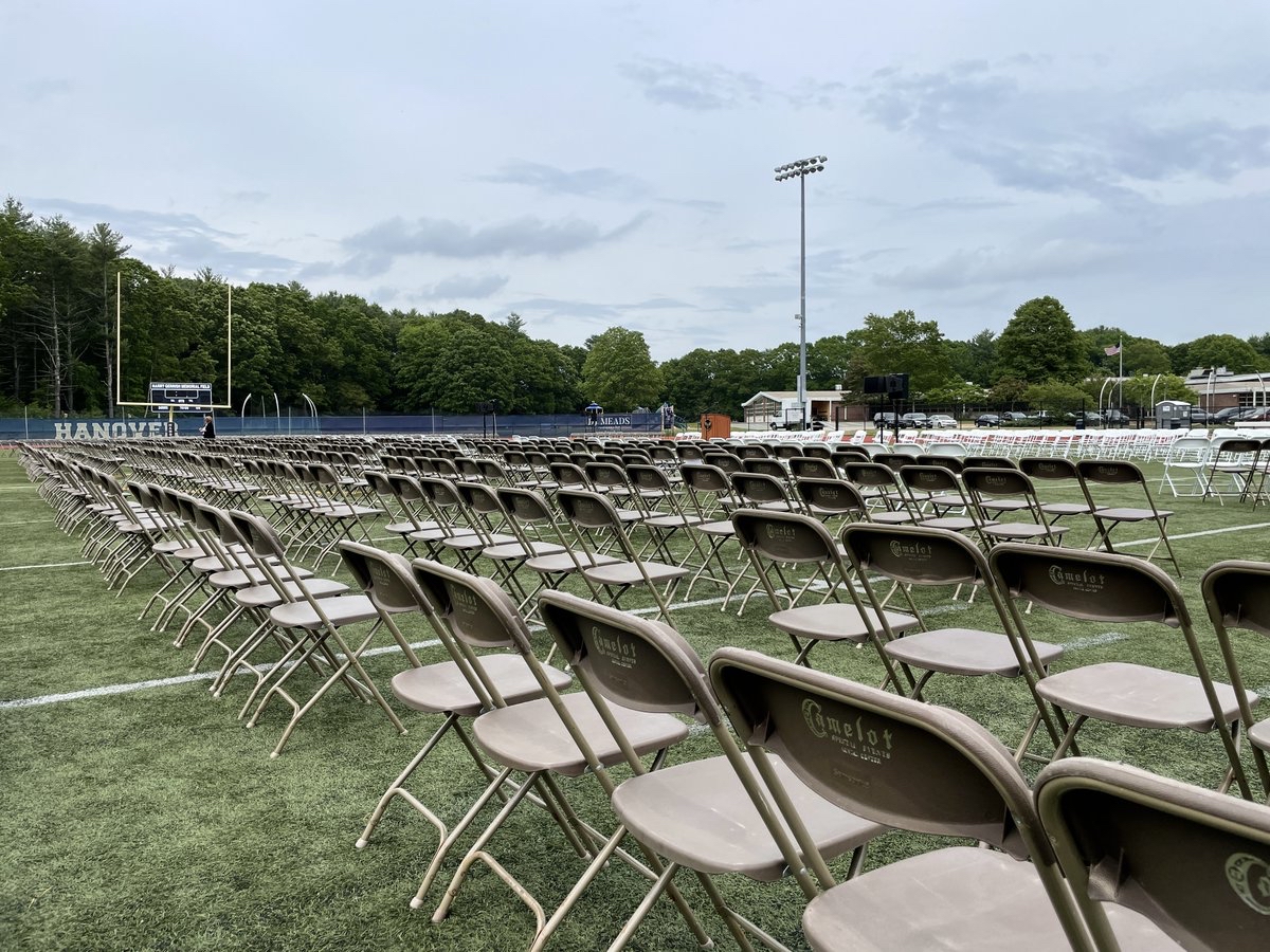 The Hanover High School Class of 2021 Graduation Ceremony has been delayed and will start promptly at 7:30 pm. We are monitoring the weather but remain confident and committed to an outdoor ceremony this evening. For additional information, please visit bit.ly/3g8skgI