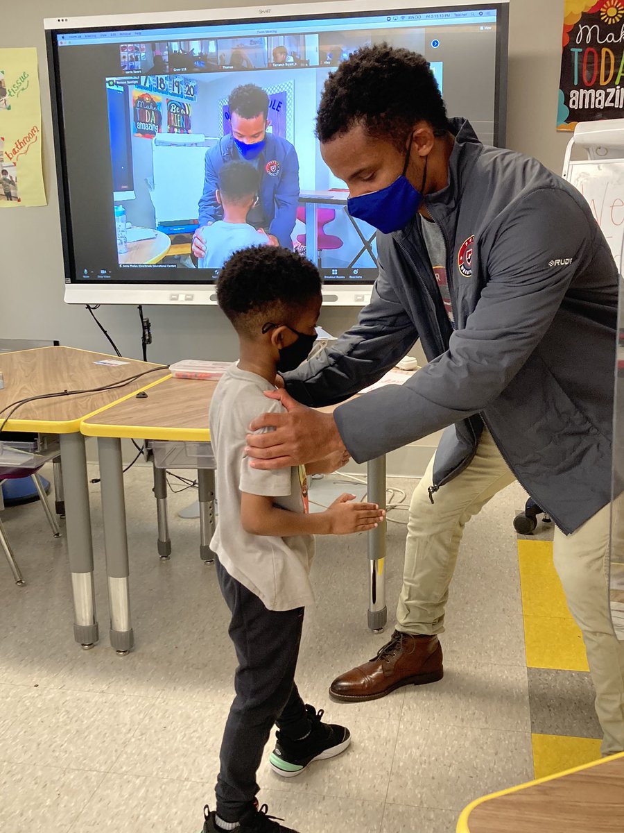 pennsylvaniartc's tweet photo. Austin, a first grader, wants to be a professional wrestler one day. His teacher, Ms. Phelan, contacted the PRTC to see if someone would come out for Career Day at their school.

Without hesitation, Mark Hall made the trip to West Philadelphia to share his career with Austin. https://t.co/FtkKqQHPI1