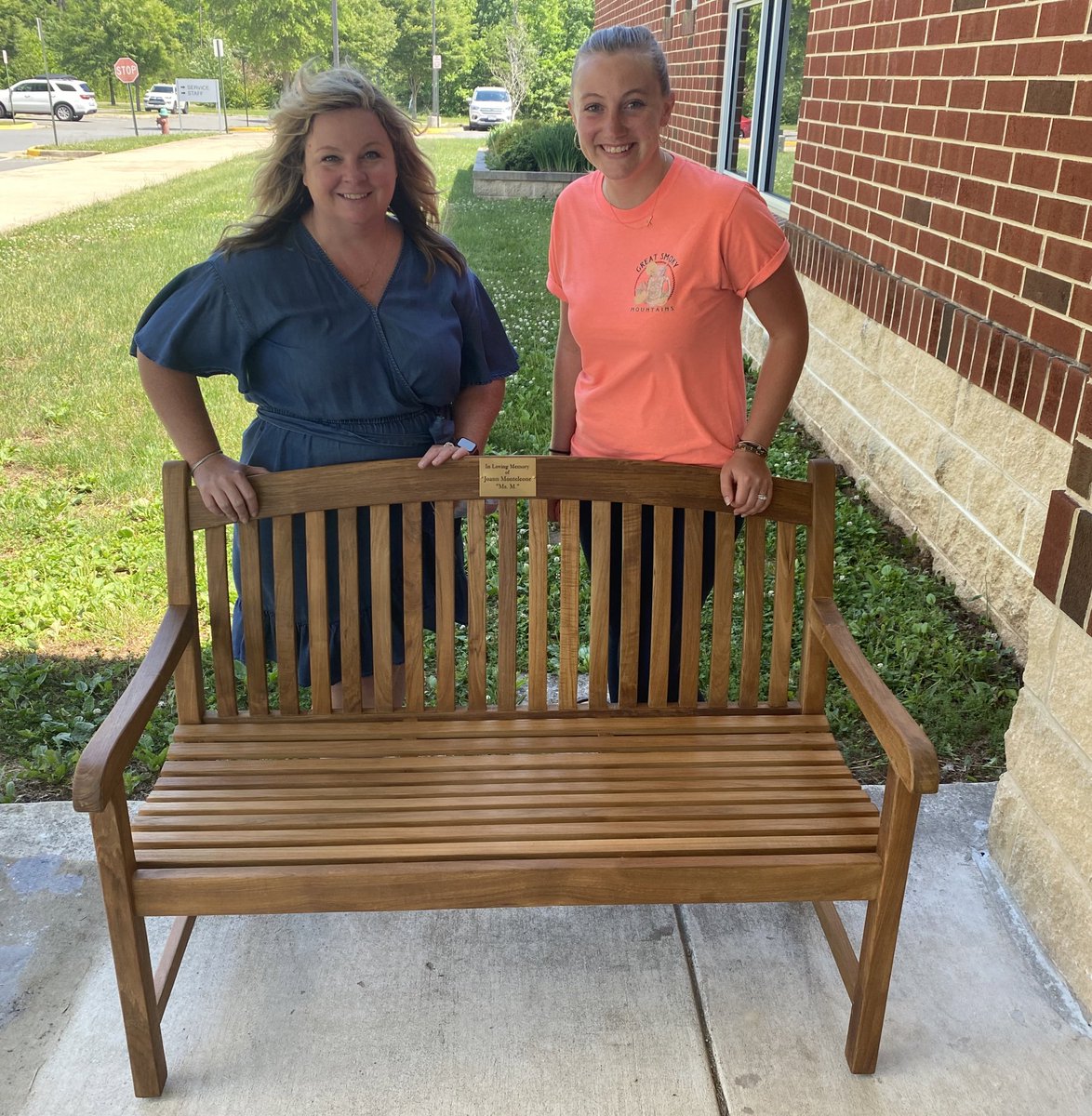 Remembering Joann Monteleone, “Ms. M”, and the impact she made <a href="/GreenvilleES/">Greenville ES</a> , always a champion for kids who needed “a little extra”. Mrs. Fries and Mrs. Pohlmann organized contributions, assembled, and stained this bench in her honor. ❤️ #GreenvilleES #GuidingEachStorytogether