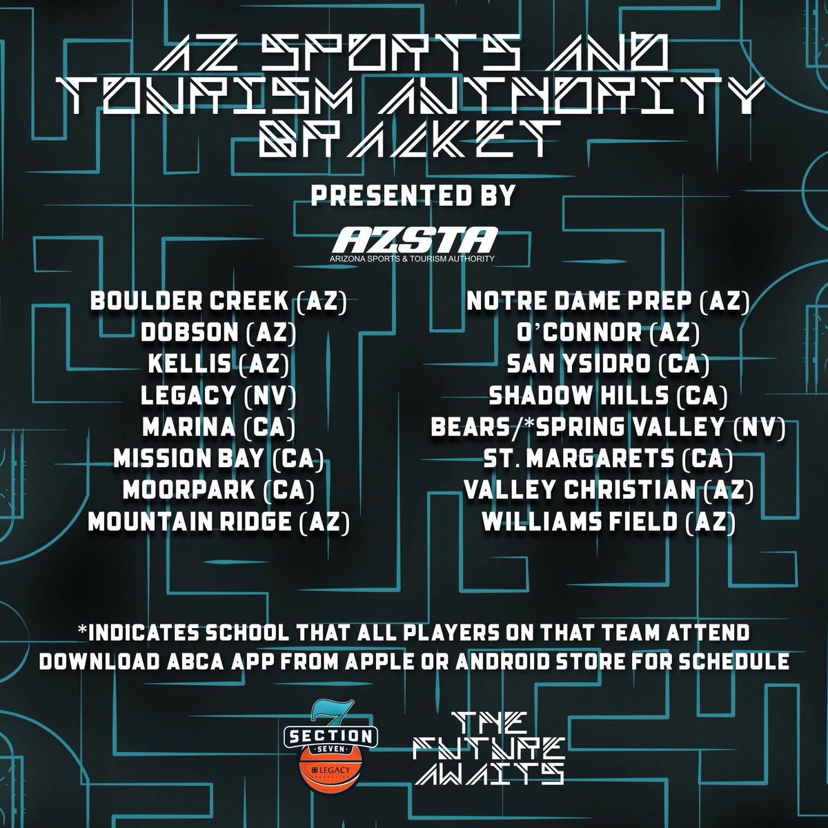 Introducing the AZ Sports and Tourism Authority Bracket presented by <a href="/arizona_sta/">AZSTA</a>.

#TheFutureAwaits | #Section7 

📱: apps.apple.com/us/app/az-bask…