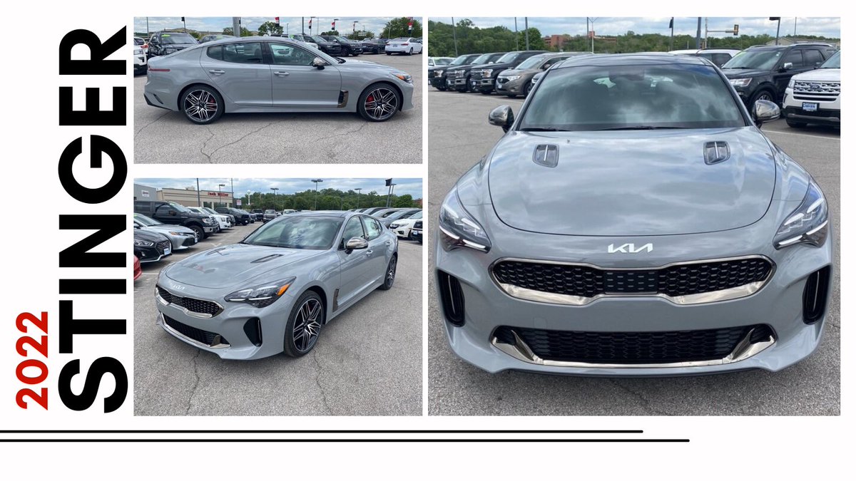 The 2022 Stinger is built to thrill and is a perfect balance of power &amp; refinement. It comes with a 3.3L V6 DGI Engine, 8-speed automatic transmission, moonroof, advanced tech features &amp; more. Don’t wait – inventory is selling FAST! 816.474.2900
Lineup: rb.gy/6yw1bd