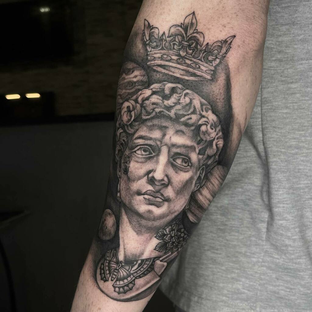 RyanFutterman's tweet image. Got to do this really cool #david piece the other day. I love doing stuff like this. 

.
.
Link in bio to book an appointment. Message me for info. 
#tattoo #tattoos #tattooed #tattooer #tattooart #tattoodesign #tattooing #tattooflash #tattooartist #ink … instagr.am/p/CPtqby0Dg9S/