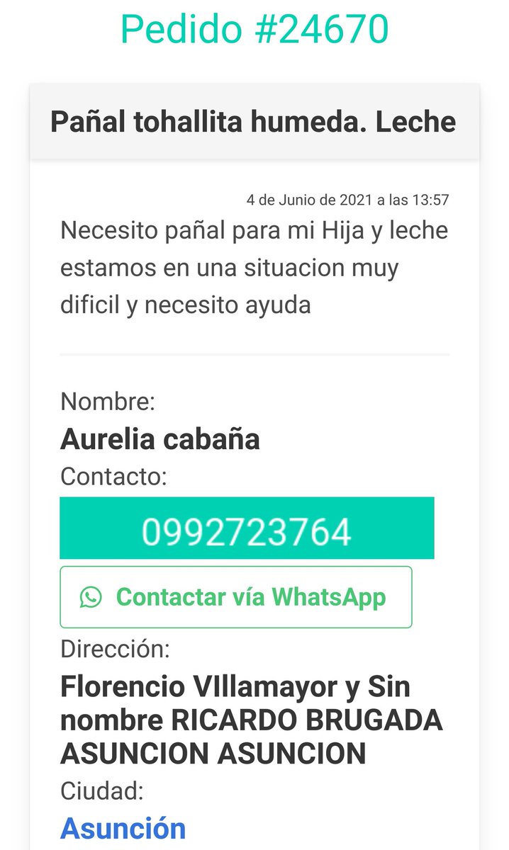 melizeche's tweet photo. Hola!
Antonia está necesitando pañales y leche para su hijita, ella está en la zona de la Catedral de Asunción
Si pueden ayudarle sería genial y si no pueden por fa compartan su pedido para que llegue a quien pueda #ayudapy
https://t.co/i74Y0zUlDJ https://t.co/SghLcX1JtT