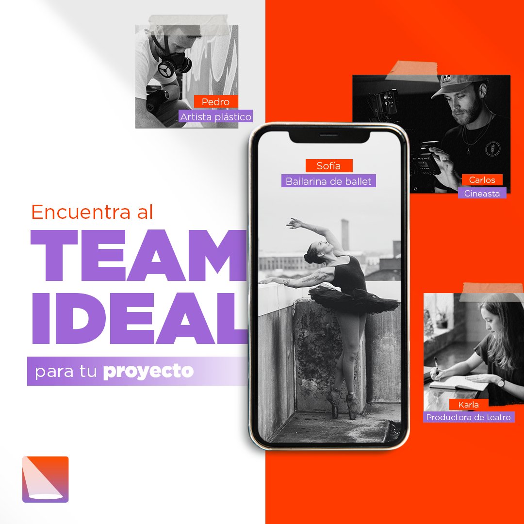 ArcSpotlight's tweet photo. Con Spotlight conectas con otros creativos de tu ciudad para poder generar proyectos, así como estar al tanto de las novedades de la comunidad artística.

¡Haz tu perfil hoy mismo! Ingresa a https://t.co/GPeiNhgLEG https://t.co/r2Ti5TAFwv