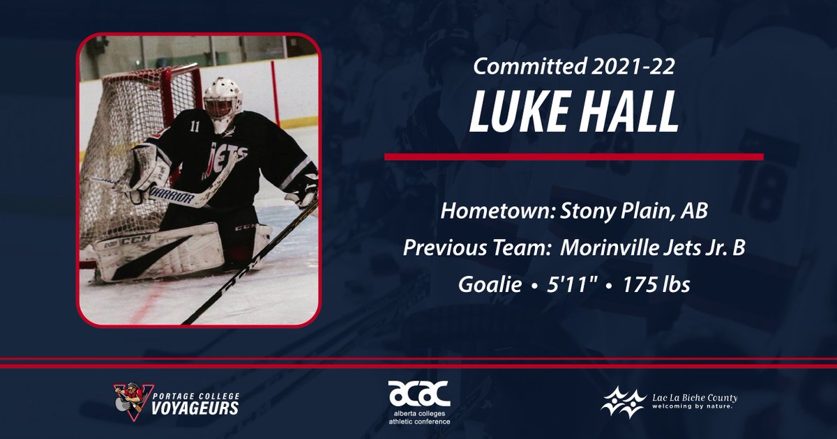 WeAreVoyageurs's tweet photo. MHKY 🏒 | is excited to announce the commitment of  @hallsy32 from Stony Plain, AB. Luke enters his Rookie season @PortageCollege enrolled in (OPEN) Open Studies program for the fall of 2021. Previous Team: @MorinvilleJets of @cjhlhockey https://t.co/cQBwAGNDZp