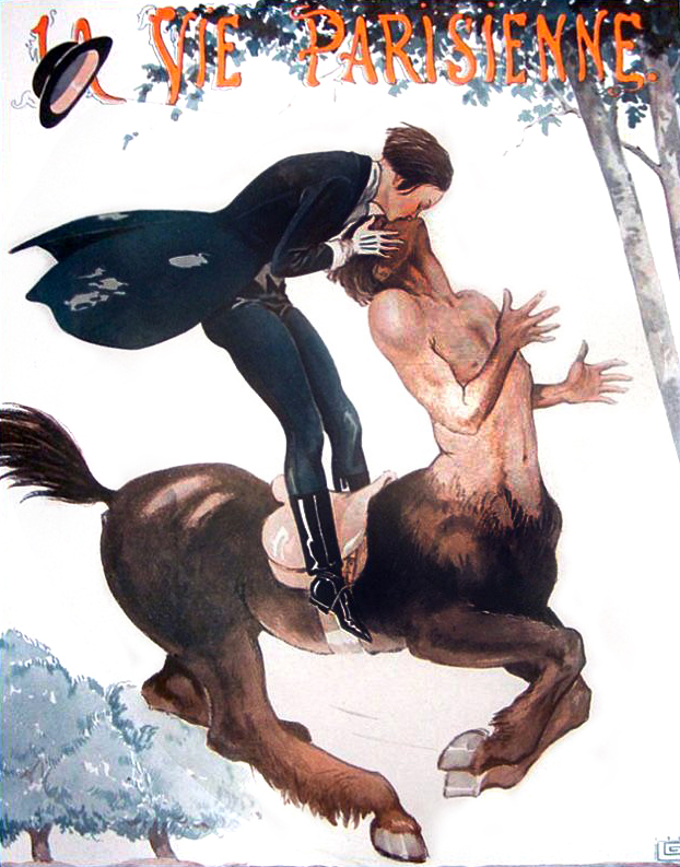 Centaur Kiss
Illustrated cover for "La Vie Parisienne" (April 1924)
Art by French artist Georges Léonnec (1881 – 1940)