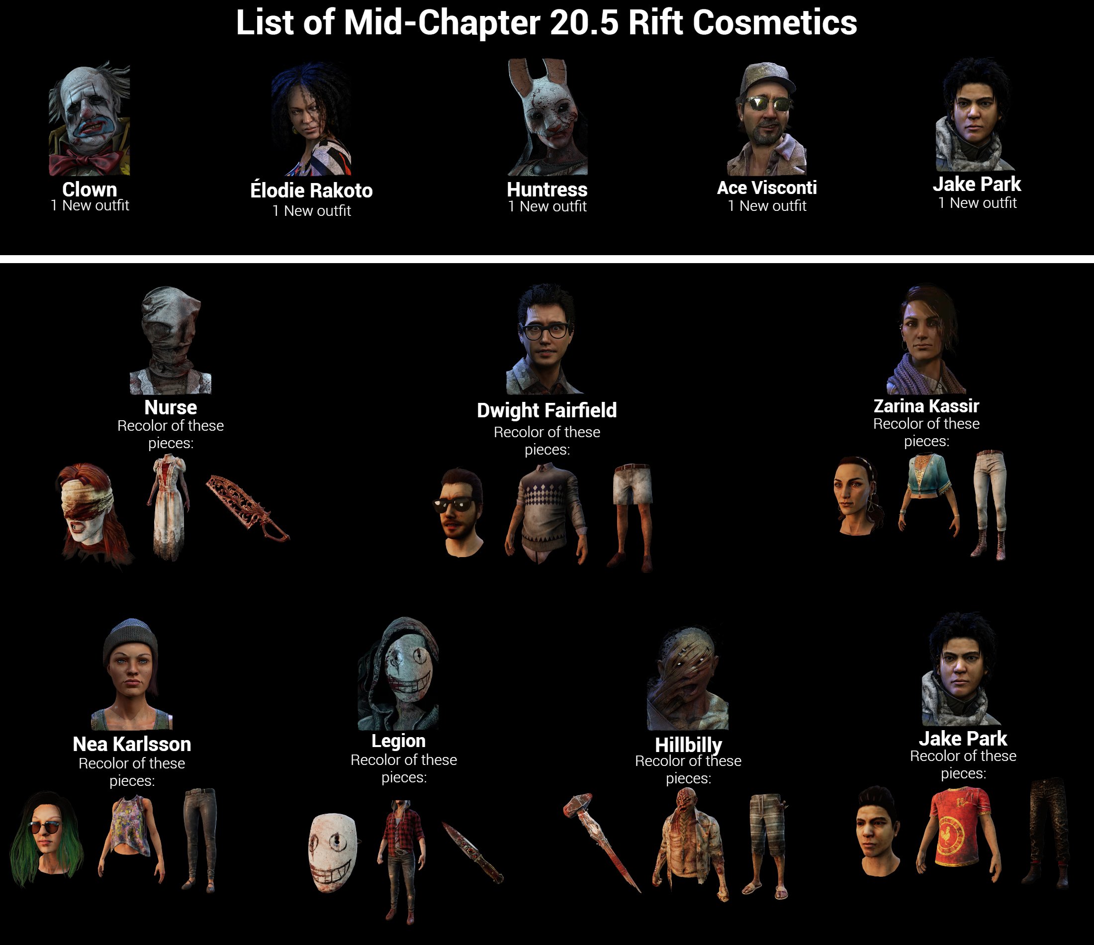 Dbdleaks List Of Cosmetics For Mid Chapter 5 Rift Leaksdbd Dbdleaks Dbd Deadbydaylight T Co Fjmj3groqn Twitter