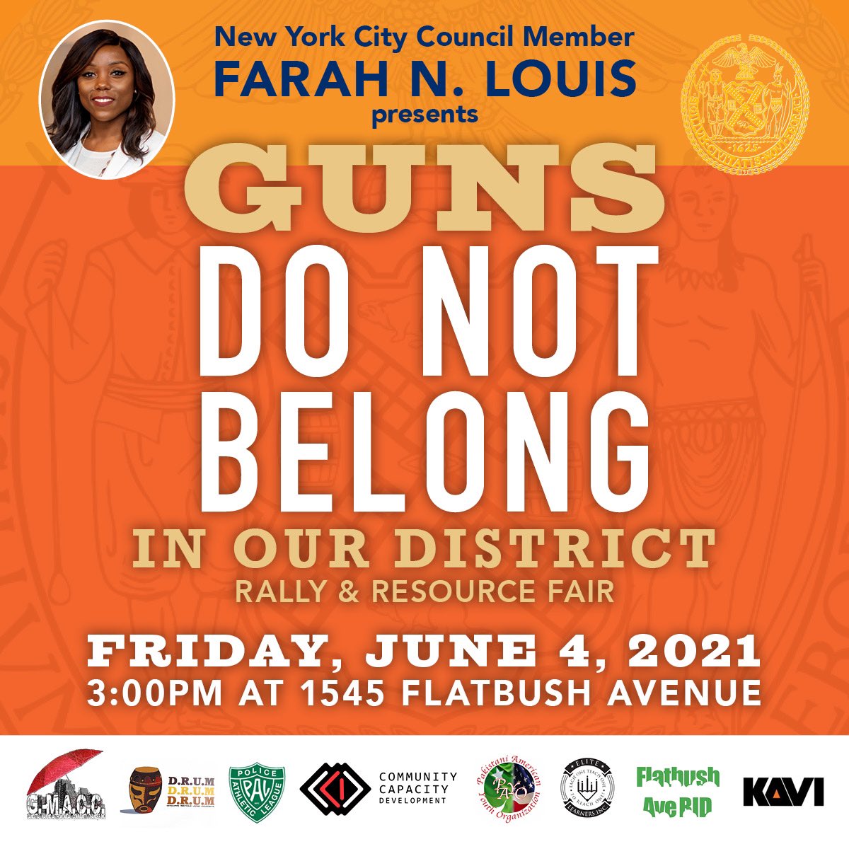 CMFarahLouis's tweet photo. #WeWearOrange
@CitizenPierre
@Elite_Learners @ShandukeM #GMACC
#DRUMM/ BTTM @KAVI_Brooklyn @PALNewYork @payousa1 @FlatbushAveBID #CommunityCapacityDevelopment https://t.co/UcKKBndzCD