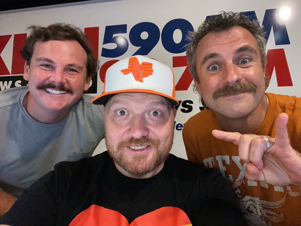 Wrappin up the week with two staches and a Dick. We love you Sports Talk nuggets. Ed will be back on Monday! Have a great weekend and #HookEm!