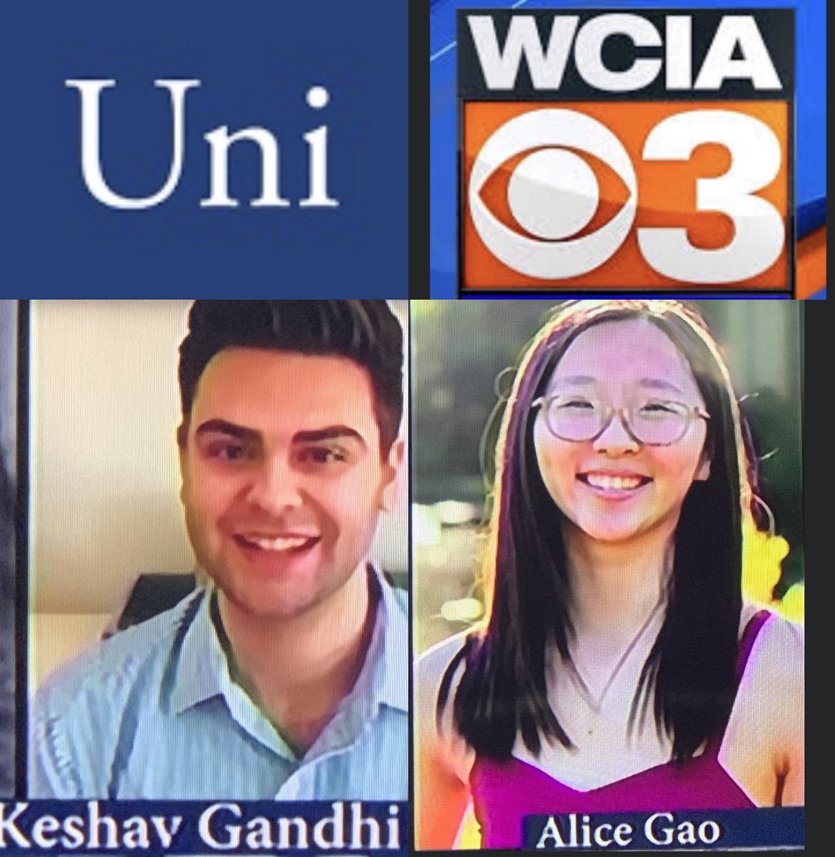 LisaMicele's tweet photo. Spotted 2 more @unihigh grads... Congratulations Keshav and Alice!
๐๐งก๐๐งก๐ @WCIA3 #BestOfTheClass. https://t.co/Cra4v95V7M