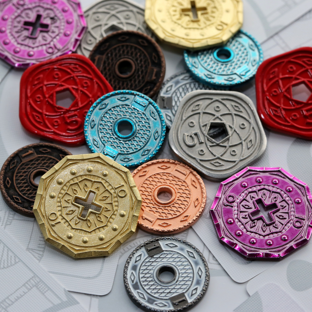 pandagm's tweet image. We also use toolkits to show our standard component options with no mold set-up charges - like our sand timers and metal coins. 2019's toolkit included a constructible dice tower &amp;amp; standard metal coins featuring electroplating &amp;amp; oil paint color options. #pandatoolkit