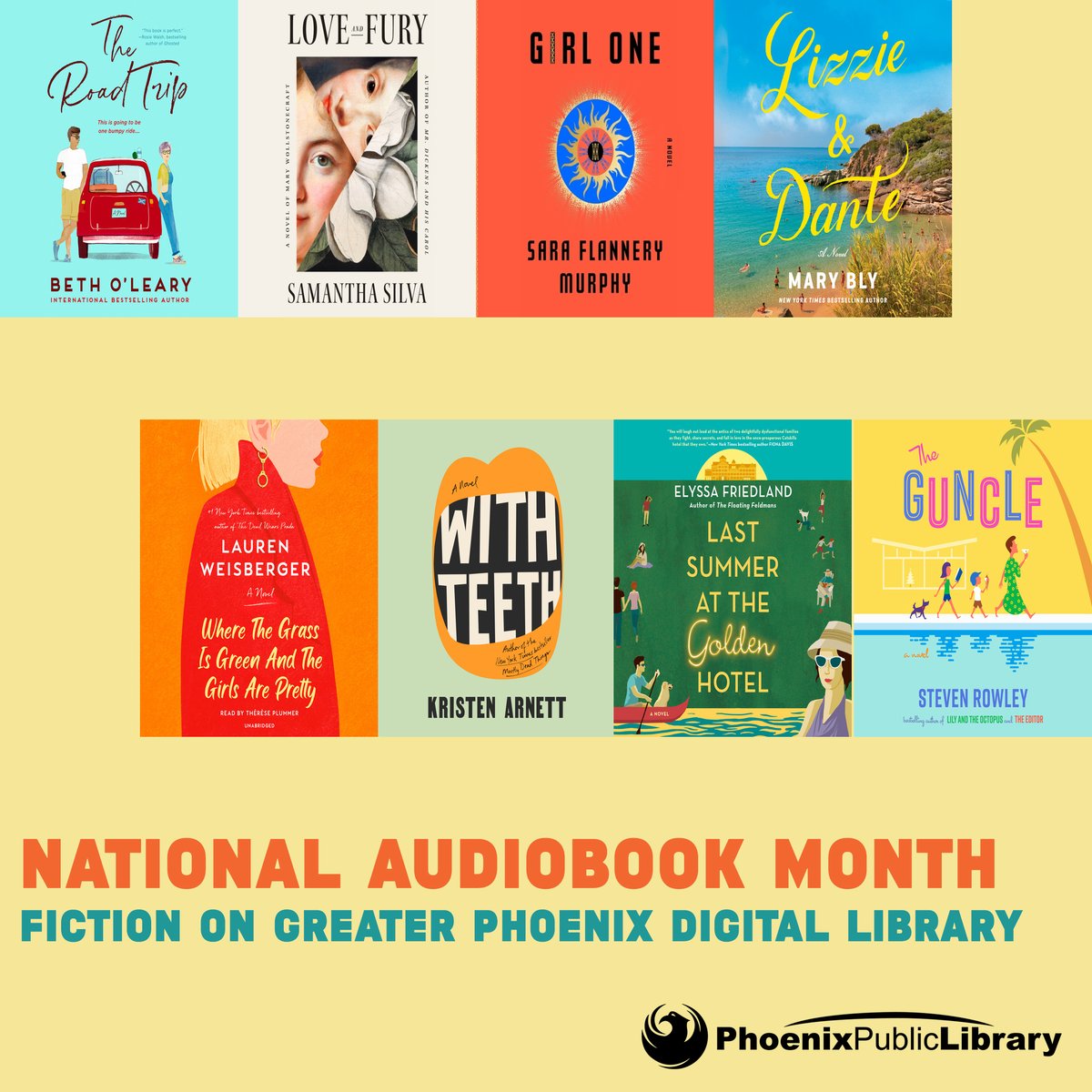 PhxLibrary's tweet photo. June is #AudioBookMonth! π§ Dive into our Audiobook collections for a new listening experience this summer. Browse audiobooks on our shelves or download eAudiobooks free from our eResources, like the #GPDL. Audiobooks count for the #SummerReadingGame! https://t.co/uONWbTDZsV https://t.co/uWC8Kc8WbE