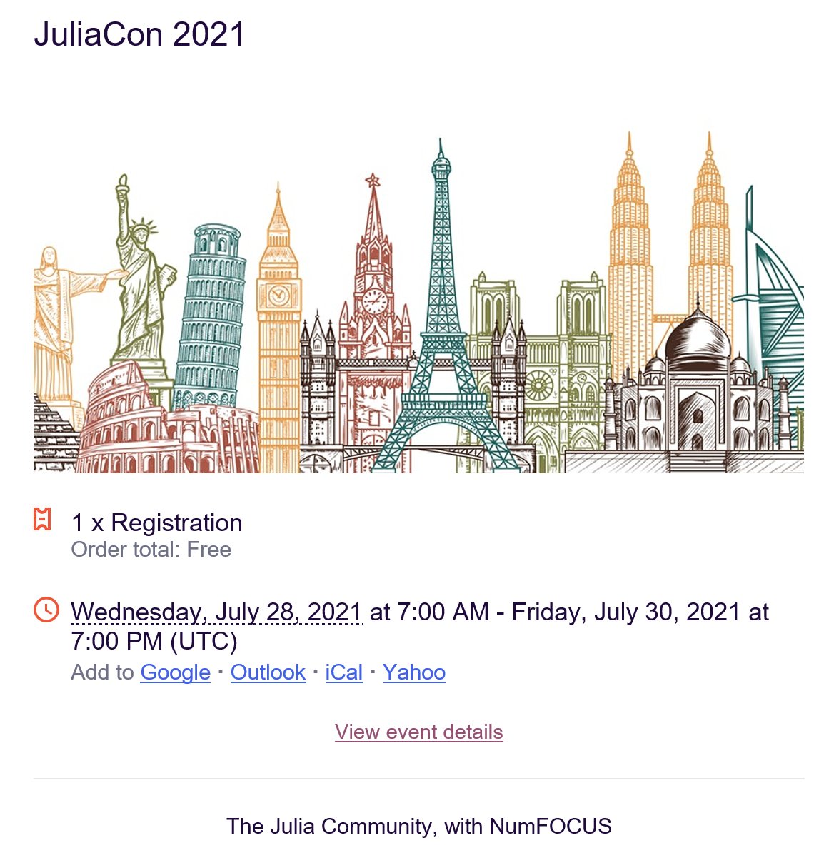 EdgarSanchez's tweet image. Next July 28th to 30th will take place @JuliaConOrg, the #Julia language conference, I just registered (it&apos;s free) to learn about the latest trends on @JuliaLanguage and #numericalComputing
juliacon.org/2021/