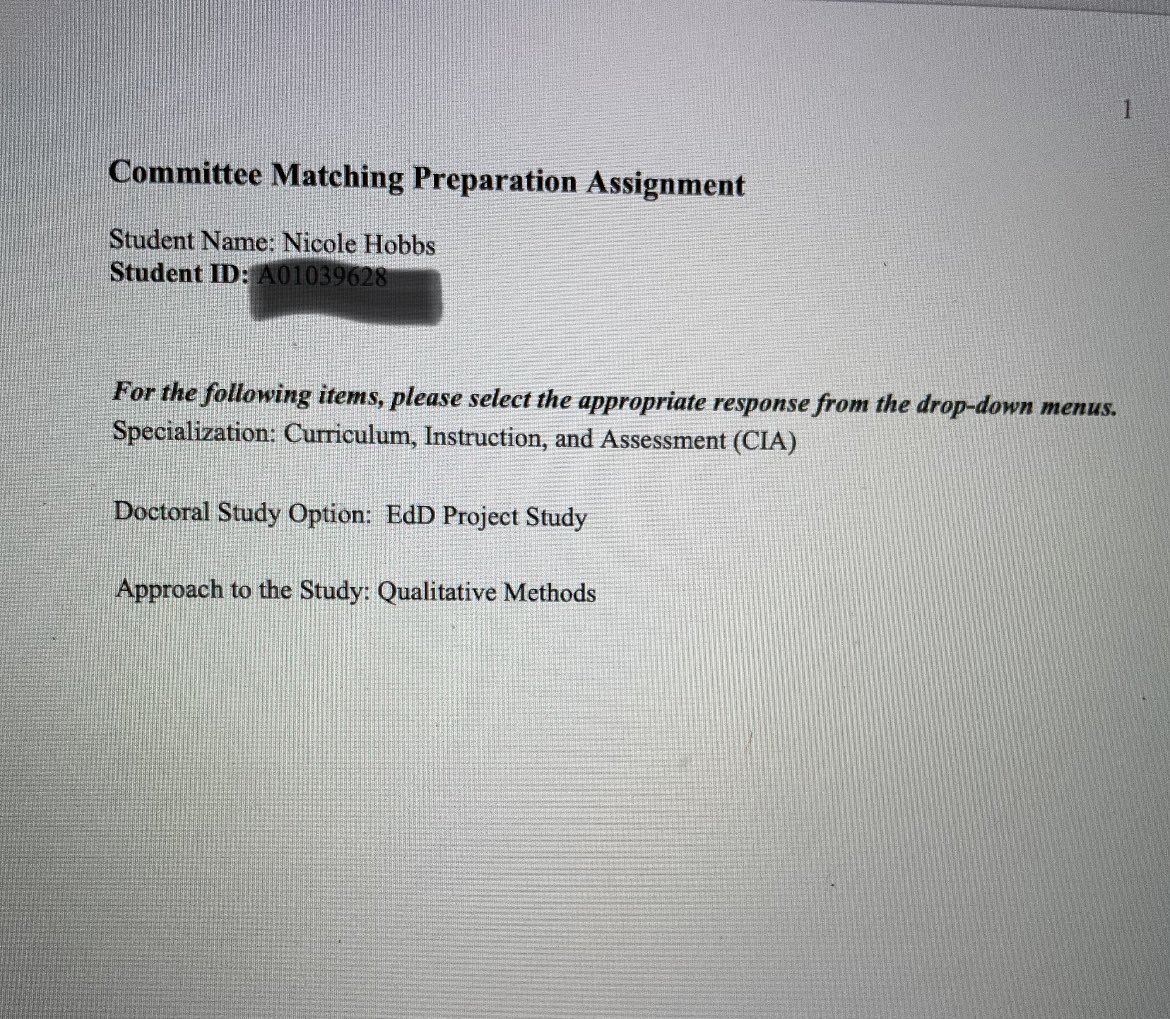 MrsHobbsPE's tweet photo. It’s only the rough draft that’s due next week, but I’m finished and so NERVOUS! My hope is my committee that I get is AMAZING and helps to make my process a breeze! Their is a light at the end of this doctoral journey! #babysteps #EdDstudent #sendpositivevibesmyway https://t.co/f5RmCJShSF